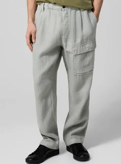 Loose pure linen cargo pant