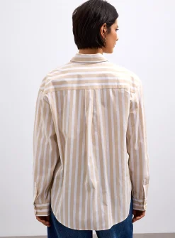Loose striped lightweight poplin shirt