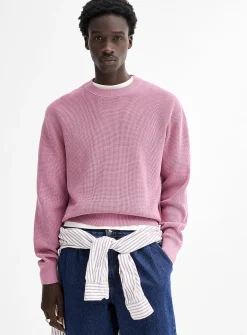 Loose waffle-knit sweater
