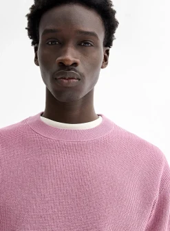 Loose waffle-knit sweater