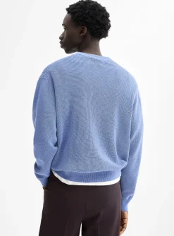 Loose waffle-knit sweater