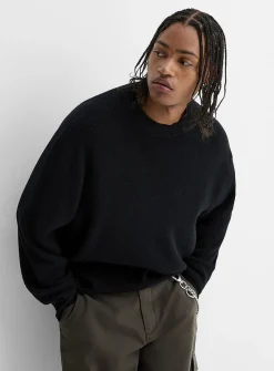 Loose waffle-knit sweater
