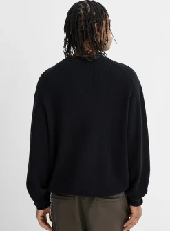 Loose waffle-knit sweater