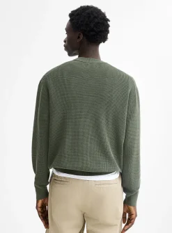 Loose waffle-knit sweater