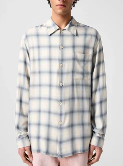 Loose-fit fluid checked shirt
