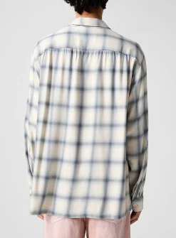 Loose-fit fluid checked shirt