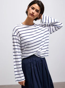 Loose-fit pure linen T-shirt