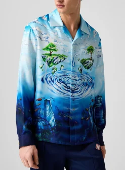 Lost Atlantis pure silk cabana shirt