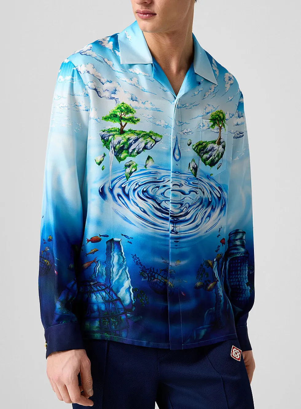Lost Atlantis pure silk cabana shirt