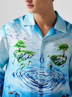 Lost Atlantis pure silk cabana shirt