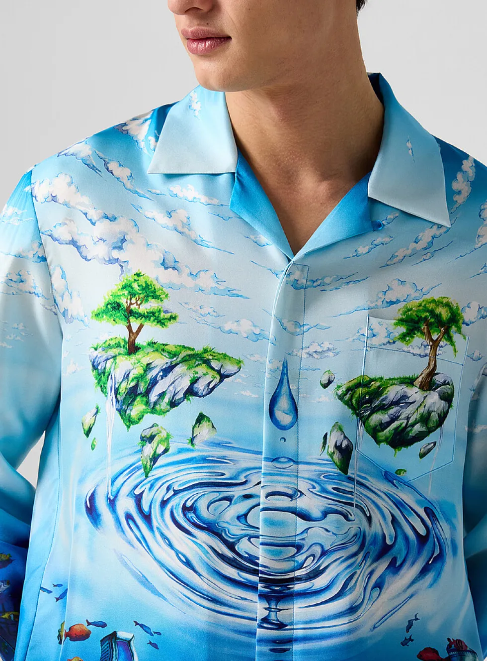 Lost Atlantis pure silk cabana shirt