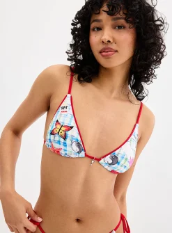 Lottie Hall drawings and gingham triangle bikini top