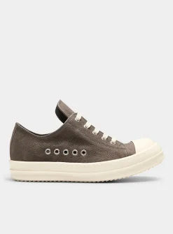 Low grey leather sneakers