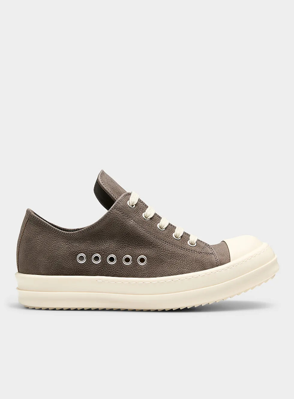 Low grey leather sneakers