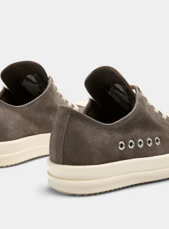 Low grey leather sneakers