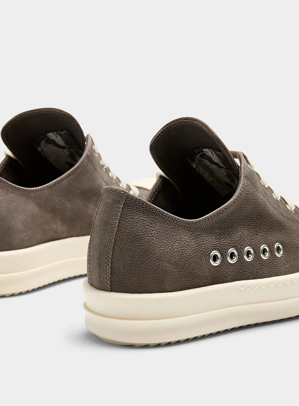 Low grey leather sneakers