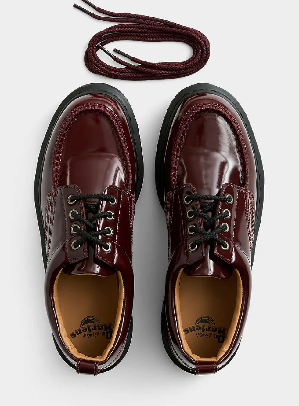 Lowell shiny burgundy derby shoes