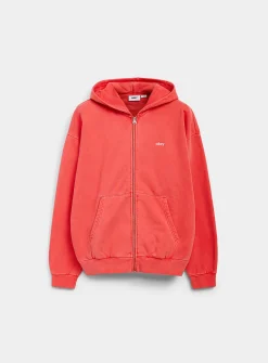 Lowercase logo faded zip-up hoodie