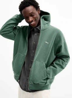 Lowercase logo faded zip-up hoodie