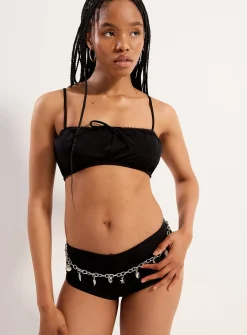 Low-rise boyshort bikini bottom