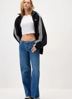 Low-rise wide-leg jean