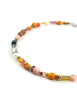 Luan colourful beads and pearls necklace
