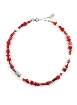 Luan colourful beads and pearls necklace