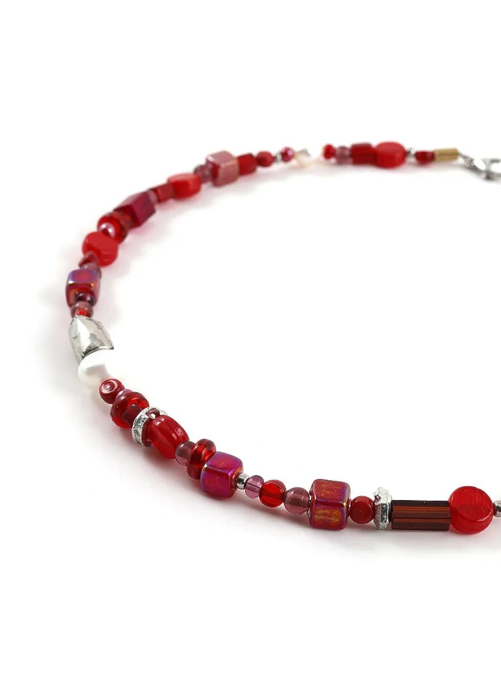 Luan colourful beads and pearls necklace