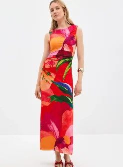 Lucille fabulous flowers ruched dress