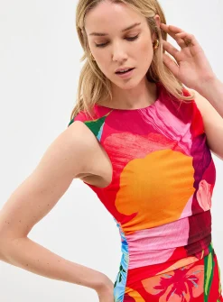 Lucille fabulous flowers ruched dress
