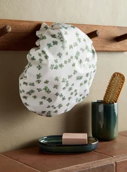 Lucky clovers shower cap