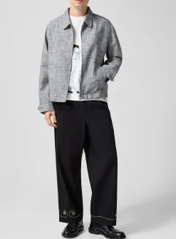 Lucky Draw clover embroidery twill pant
