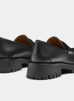 Lug-sole platform penny loafers
