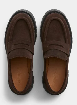 Lug-sole platform penny loafers