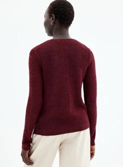 Lustrous ribbon-knit cardigan