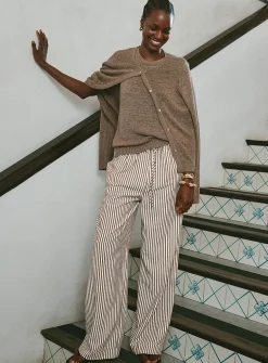 Lustrous ribbon-knit cardigan