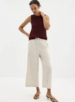 Lustrous ribbon-knit sweater vest