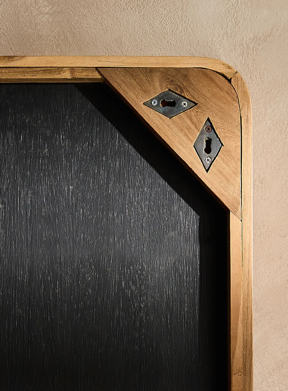 Lyndi teak rounded mirror