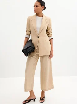 Lyocell-linen cropped pant