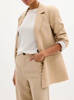 Lyocell-linen cropped pant