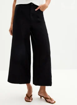 Lyocell-linen cropped pant