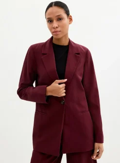Lyocell-linen relaxed fit blazer