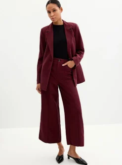 Lyocell-linen relaxed fit blazer