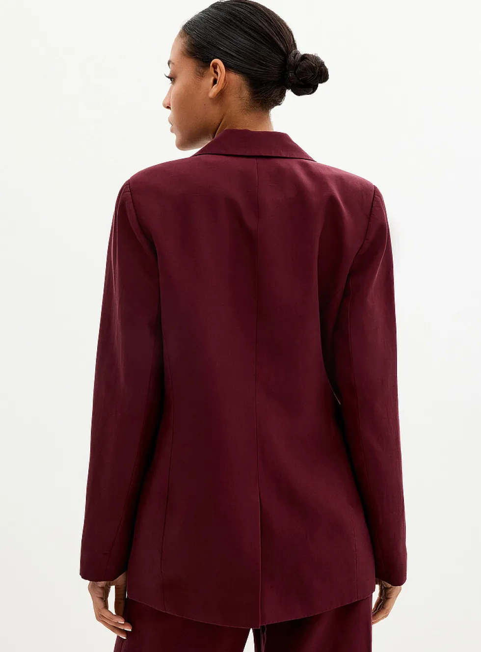 Lyocell-linen relaxed fit blazer