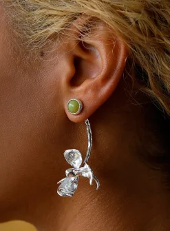 Magnolia Drip sterling silver earrings