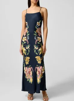 Maira floral satin maxi dress