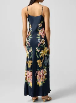 Maira floral satin maxi dress