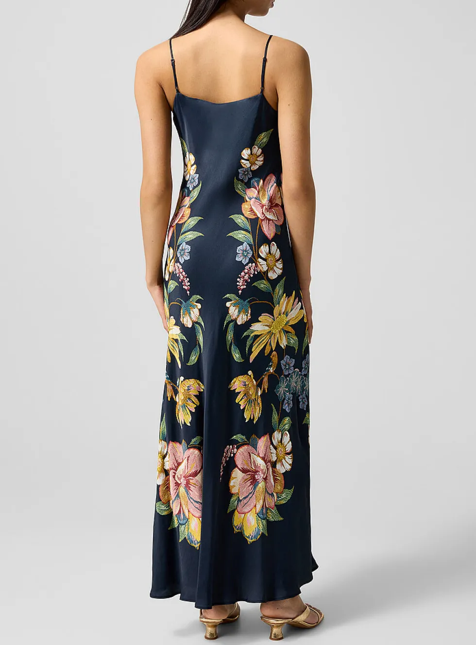 Maira floral satin maxi dress