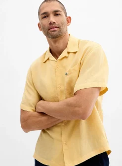 Maize pure linen camp shirt