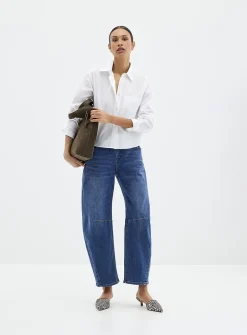 Malia Medium-indigo barrel jean